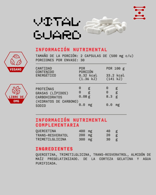 VITAL GUARD (Quercetina, TMG, Trans-Resveratrol)