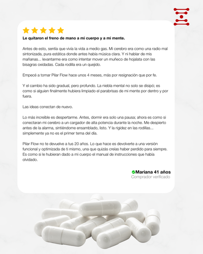 PILAR FLOW(Magnesio L-Treonato, Cúrcuma, D3, K2)
