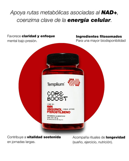 CORE BOOST (NMN, ubiquinol y pterostilbeno)