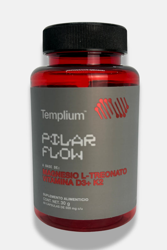 PILAR FLOW(Magnesio L-Treonato, Cúrcuma, D3, K2)