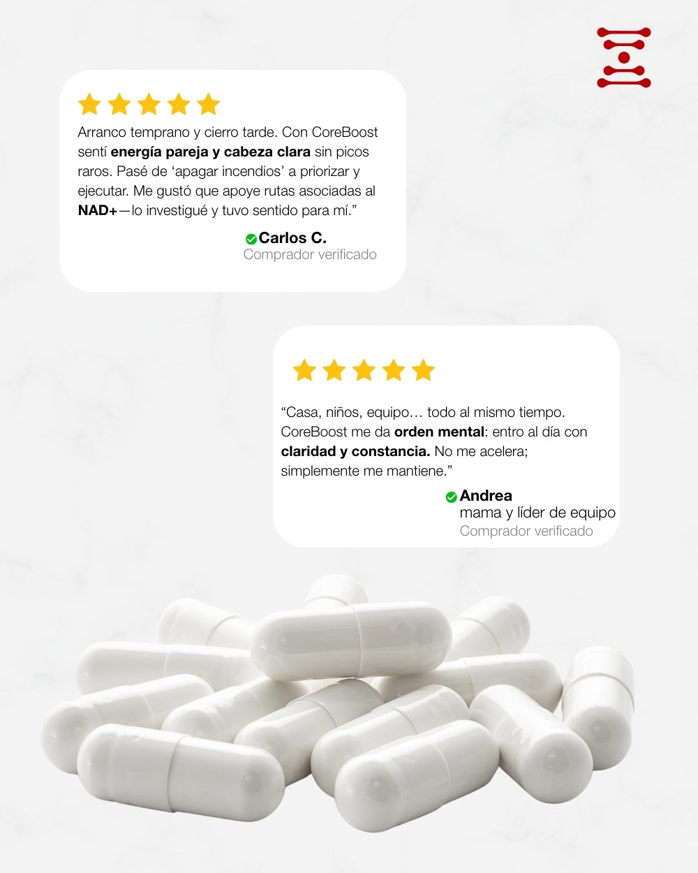 CORE BOOST (NMN, ubiquinol y pterostilbeno)