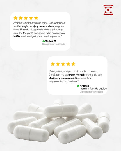 CORE BOOST (NMN, ubiquinol y pterostilbeno)
